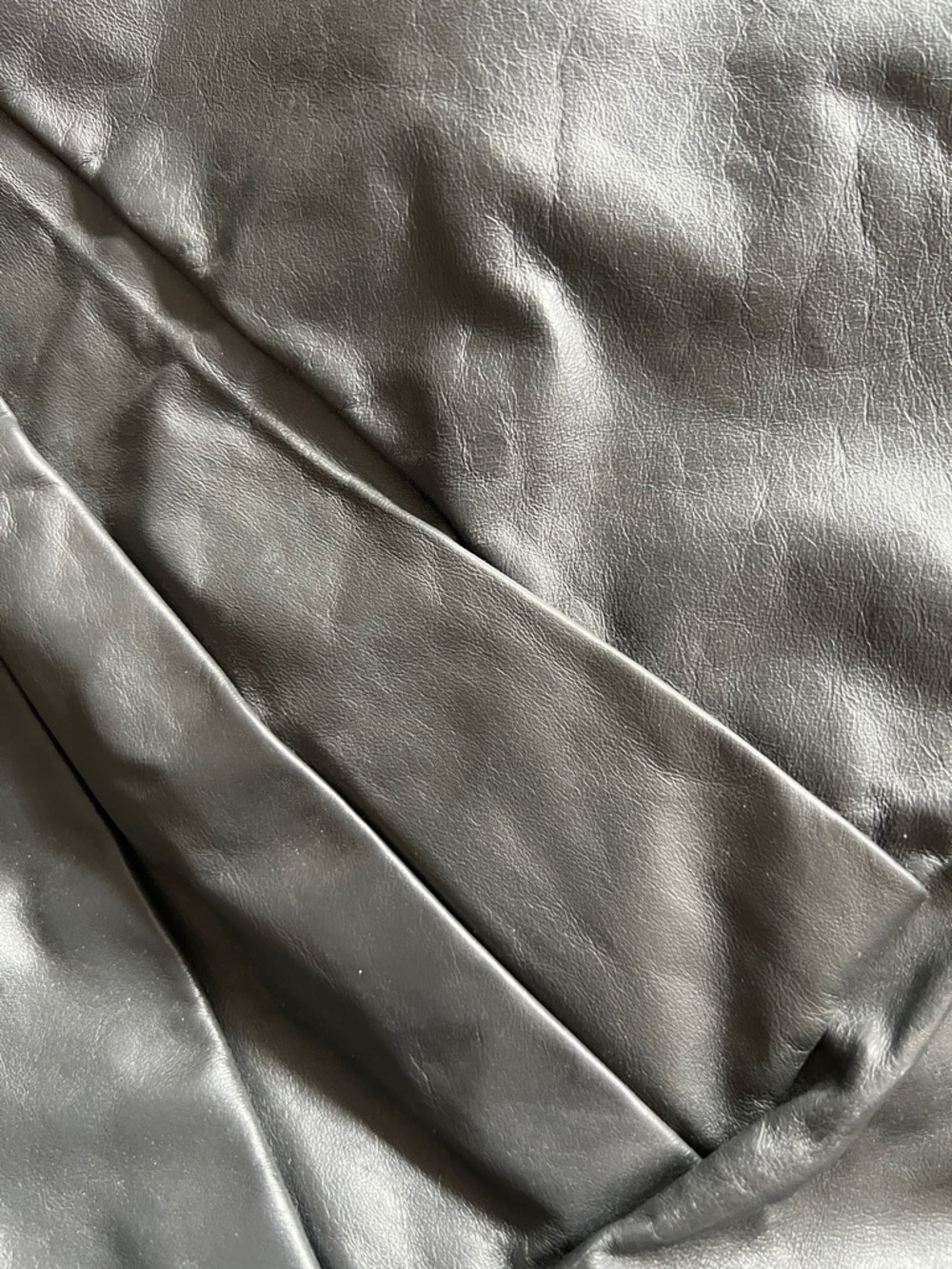 VTG Margolin Charcoal Gray Leather Laptop Tote Shoulder Bag Folded Pleat Detail - Picture 8 of 15